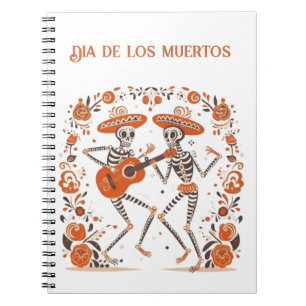Custom Día de los Muertos Mariachi Skeletons Notebook