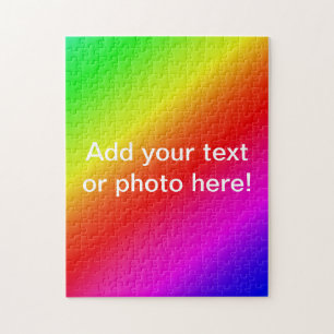 Custom Diagonal Rainbow Coloured Gradient Jigsaw Puzzle