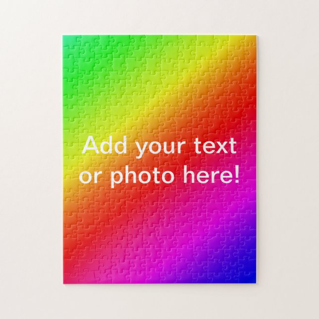Custom Diagonal Rainbow Coloured Gradient Jigsaw Puzzle (Vertical)