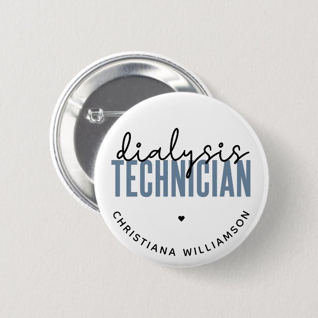 Custom Dialysis Technician | Nephrology Tech Gifts 6 Cm Round Badge (Front & Back)
