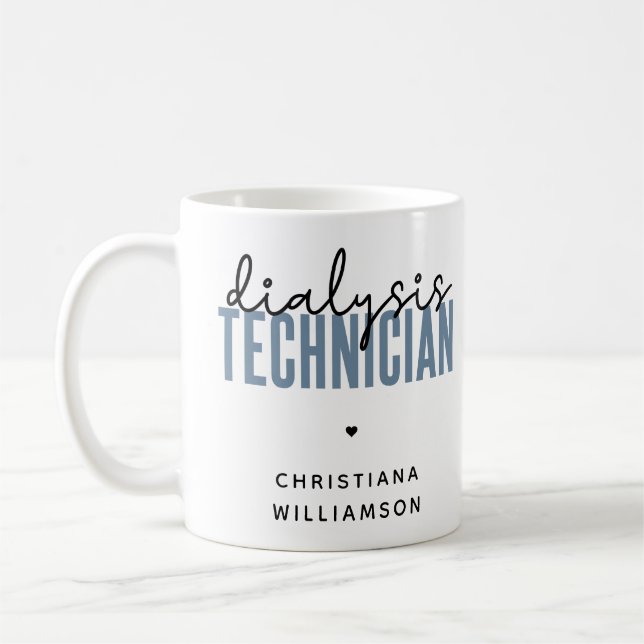 Custom Dialysis Technician | Nephrology Tech Gifts Coffee Mug (Left)