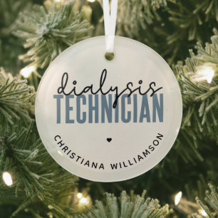 Custom Dialysis Technician Nephrology Tech Gifts Glass Tree Decoration