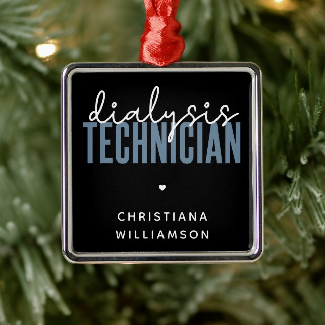Custom Dialysis Technician | Nephrology Tech Gifts Metal Tree Decoration (Tree)