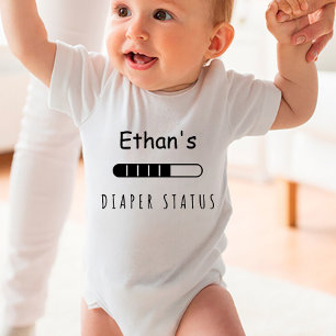 Custom Diaper status Funny Baby Bodysuit