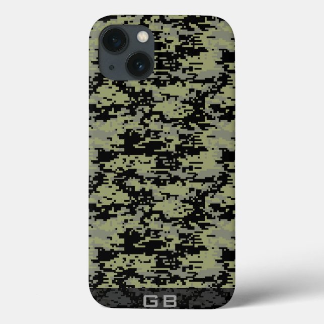 Custom Didgital Camo Monogram Case-Mate iPhone Case (Back)