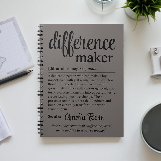 Custom Difference Maker Definition Thank You Notebook (Creator Uploaded)