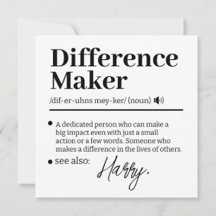 Custom Difference Maker, Mentor Appreciation Gift Holiday Card