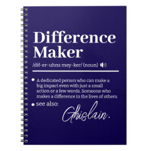 Custom Difference Maker, Mentor Appreciation Gift Notebook