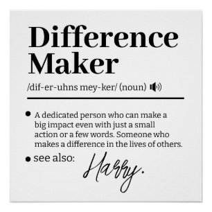 Custom Difference Maker, Mentor Appreciation Gift Poster