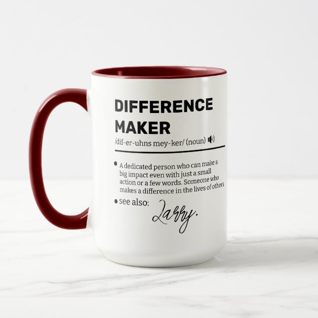 Custom Difference Maker Mug, Appreciation Gift Mug (Left)