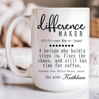 Custom difference maker mug, Boss & Teacher gift Coffee Mug