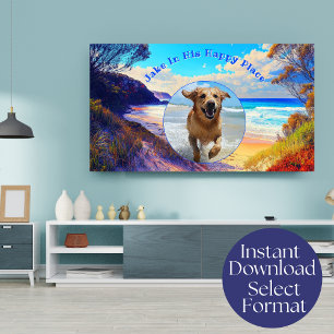Custom Digital Beach Happy Place TV Art Poster