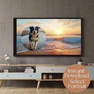Custom Digital Beach Pet Memorial TV Art Poster
