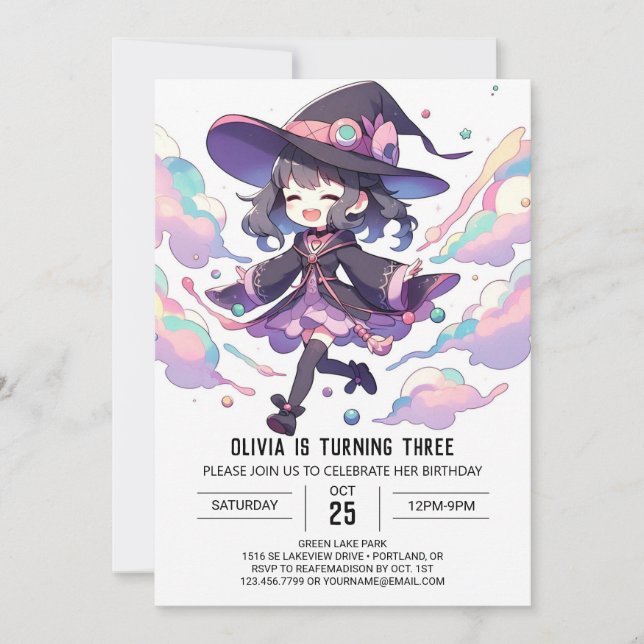 Custom Digital Wizard Birthday Invitation (Front)