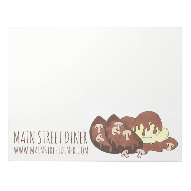 Custom Diner Restaurant Food Meat Potato Meatloaf Notepad (Front)