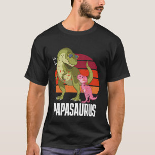 Custom Dino Papasaurus Papa Dad Father Funny T-Shi T-Shirt
