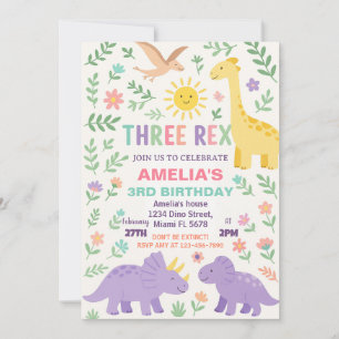 Custom Dino Party Invitation for Boys & Girls