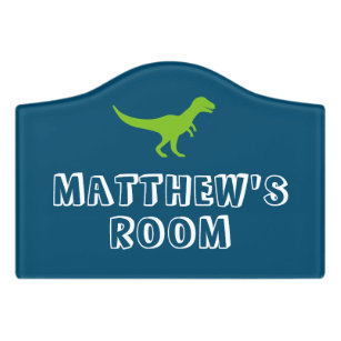 Custom dinosaur door sign for kid's bedroom