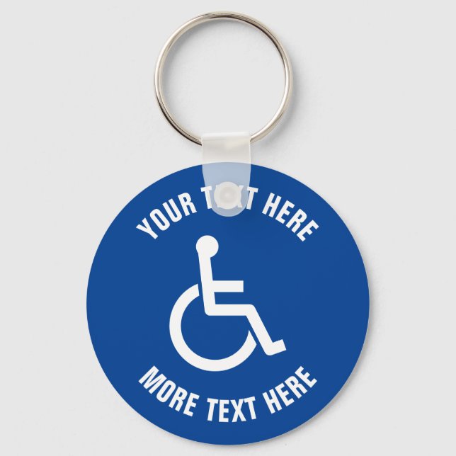 Custom disability sign wheelchair icon keychain (Front)