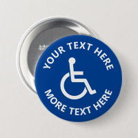 Custom disability sign wheelchair icon pinback