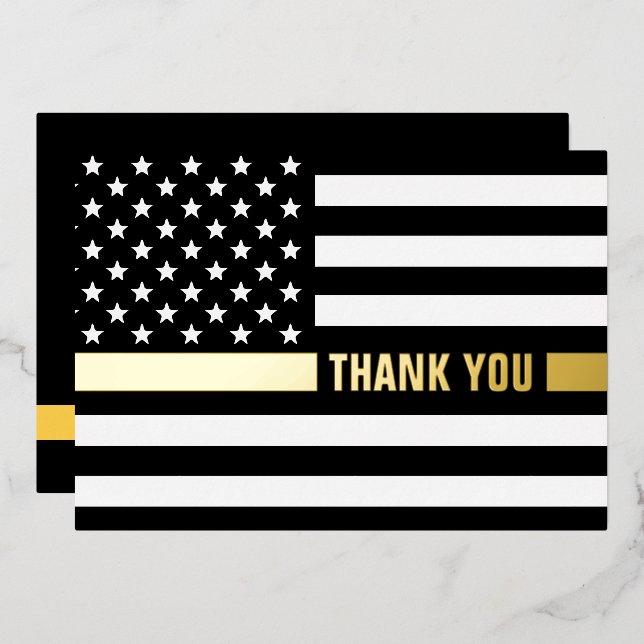Custom Dispatchers Thin Gold Line Appreciation  Foil Holiday Card (Front/Back)