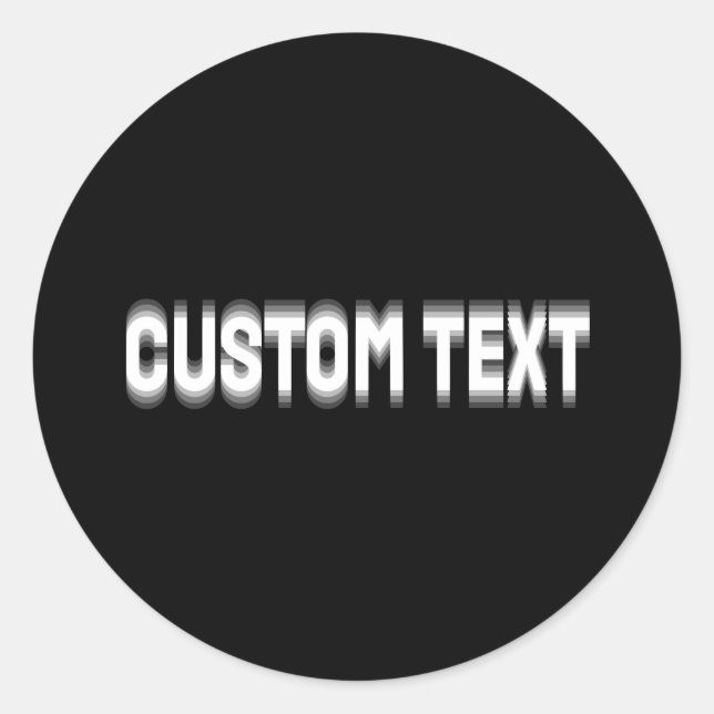 Custom Distortion Glitched Text Effect Classic Round Sticker (Front)