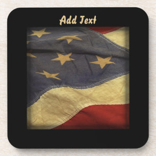 CUSTOM Distressed American Flag Coaster