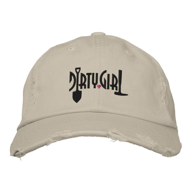 Custom Distressed Dirty Girl Baseball Cap (Front)