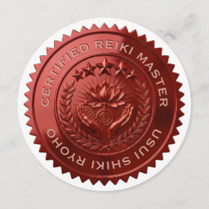 Custom DIY 3D Red foil Reiki Master seal stickers Invitation