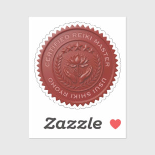 Custom DIY 3D Red wax foil Reiki Master seal label