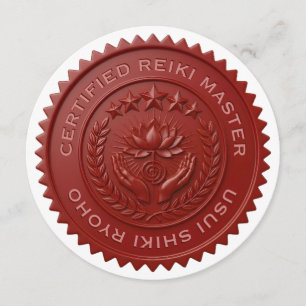 Custom DIY 3D Red wax foil Reiki Master seal label Invitation