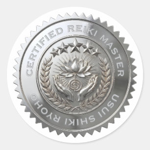 Custom DIY 3D Silver foil Reiki Master seal label
