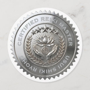 Custom DIY 3D Silver foil Reiki Master seal label Invitation