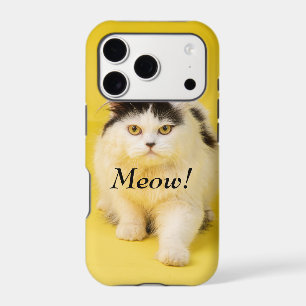 Custom DIY Adorable cute cat Meow chic yellow