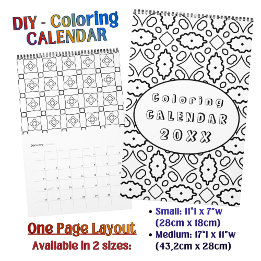 Custom DIY Colouring Pattern Outline Art Calendar