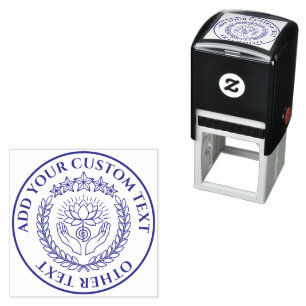 Custom DIY Healing Hands Reiki Master seal lotus Self-inking Stamp