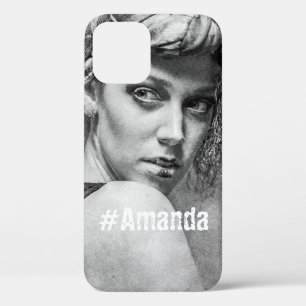 Custom DIY Monogrammed cute photo woman art chic iPhone 12 Pro Case