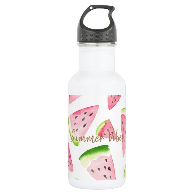 Custom diy summer vibes cute colourful watermelon 532 ml water bottle (Front)