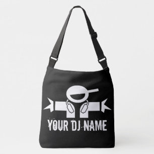 Custom DJ name cross body bag   music disc jockey