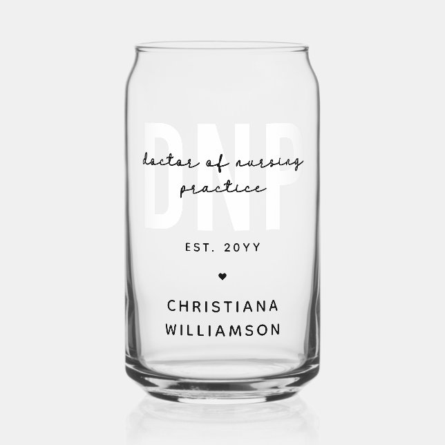 Custom DNP Doctor of Nursing Practice Graduation  Can Glass (Front)