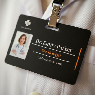 Custom Doctor ID Badge Template   Cardiologist 