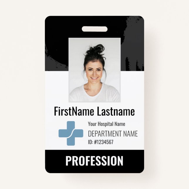 Custom Doctor, Nurse, Health Aide Photo ID ID Badge (Front)
