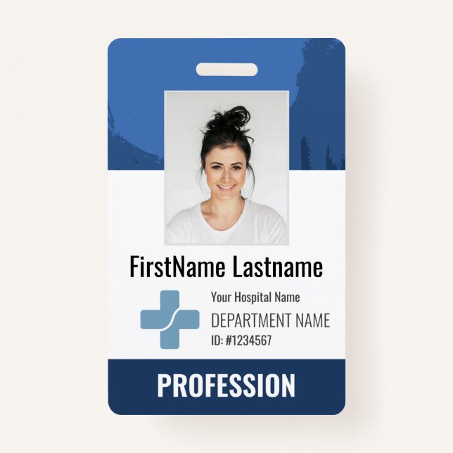 Custom Doctor, Nurse, Health Aide Photo ID ID Badge (Front)