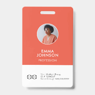 Custom Doctor Nurse Medical Health Aide Photo ID Badge