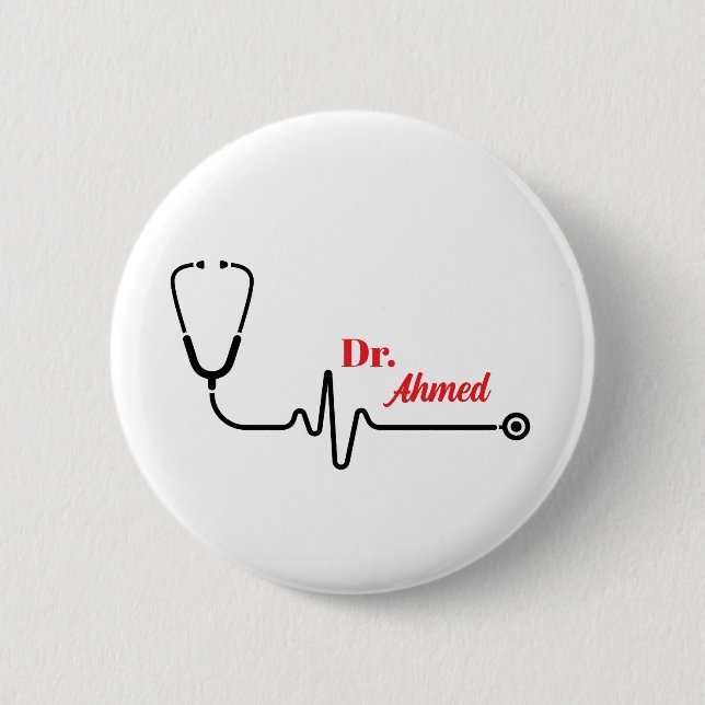 Custom Doctor Stethoscope Button Pin  (Front)