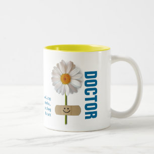 Custom Doctor's Name Smiling Daisy Gift Mugs