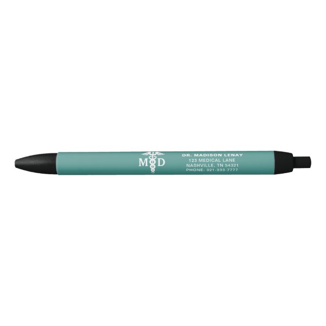 Custom Doctors Office Promotional Business Black Ink Pen (Front)