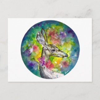 Custom Doe Watercolor Post Card