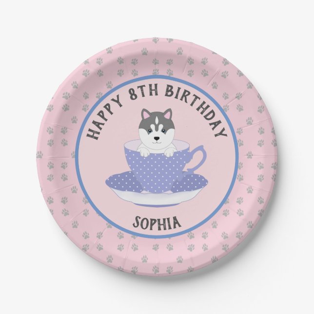 Custom Dog Birthday Party Plate (Front)