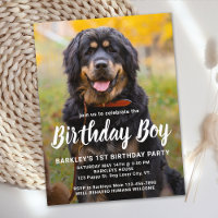 Custom Dog Birthday Pet Photo Party Invitation